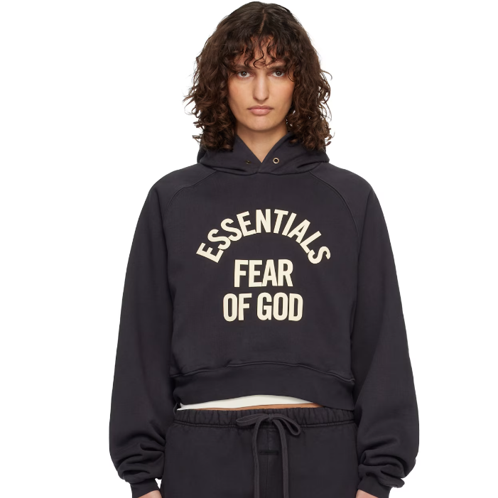 Fear of God ESSENTIALS 黑色 Campus 90's Cropped Raglan 连帽衫