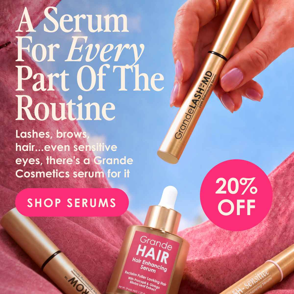 Grande Cosmetics：人气单品大促 睫毛增长液等热卖
