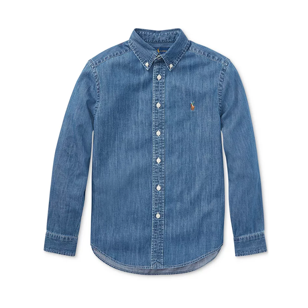 码全！Polo Ralph Lauren 拉夫劳伦大童款钱布雷衬衫