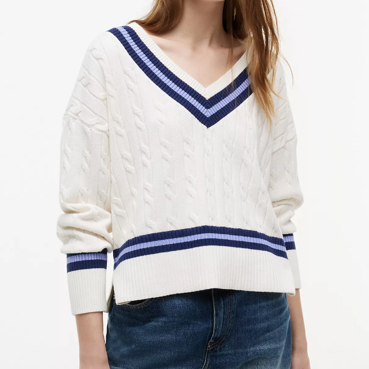 Jisoo同款不同色！TOMMY HILFIGER 绞花针织板球毛衣 2XL码
