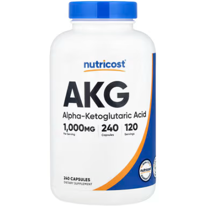 Nutricost, AKG（α-酮戊二酸），1000 毫克，240 粒胶囊