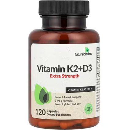 Futurebiotics, 维生素 K2+D3，Extra Strength，120 粒胶囊