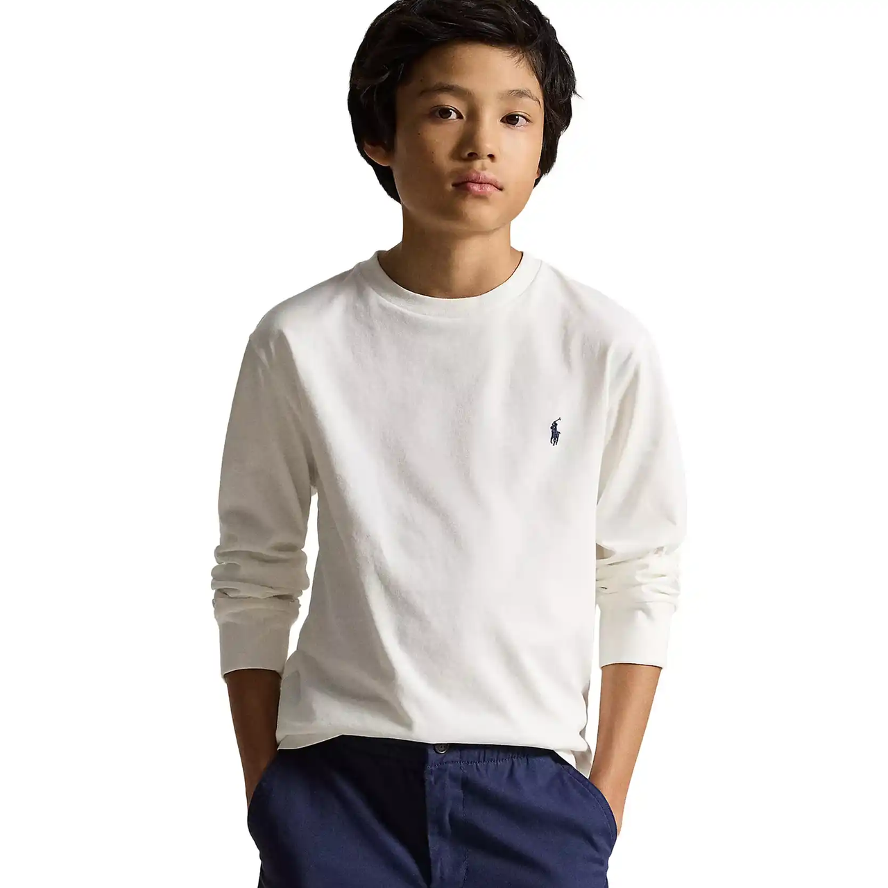 码全！Polo Ralph Lauren 拉夫劳伦大童款徽标长袖T恤