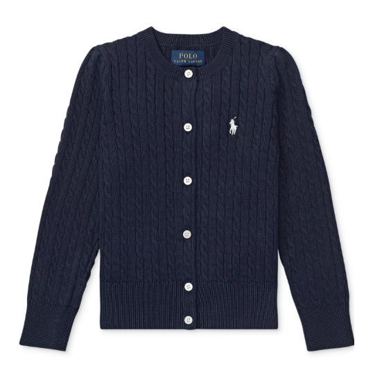 码全！Polo Ralph Lauren 拉夫劳伦 2T-6X 女童绞花针织棉质开衫