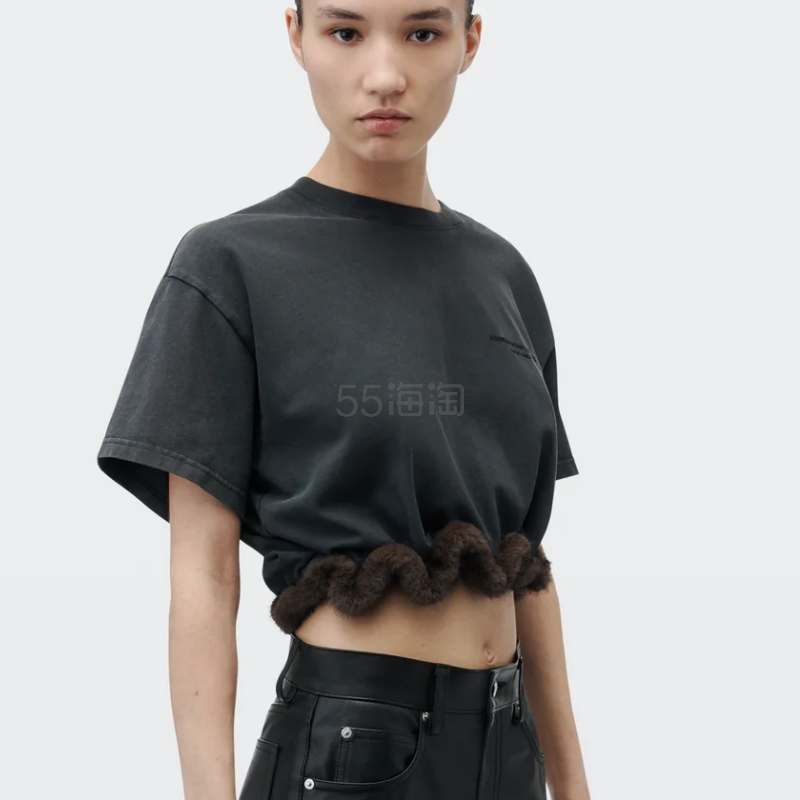Alexander Wang 仿皮草饰边T恤