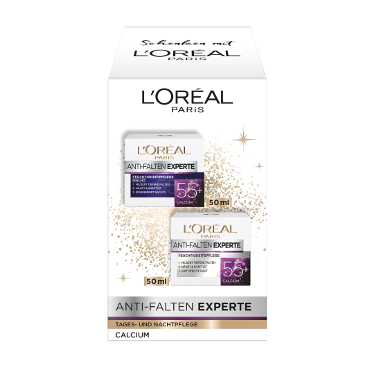 L'Oreal Paris 欧莱雅抗衰老抗皱保湿护理套装,2晚霜50ml+保湿50ml