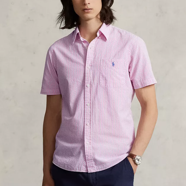 码全！Polo Ralph Lauren 拉夫劳伦泡泡纱短袖衬衫