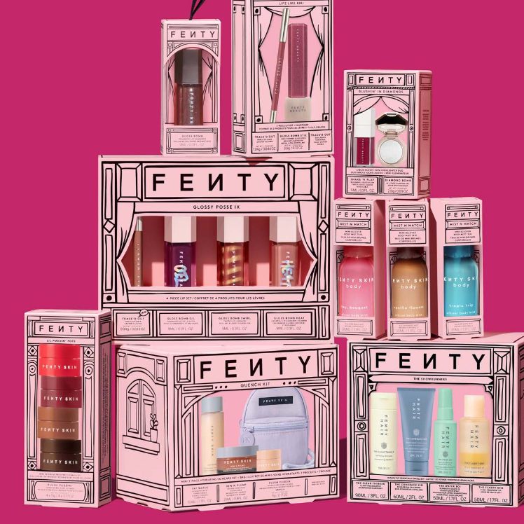 Fenty Beauty + Fenty Skin：节日系列彩妆礼盒上线！唇部套装$49