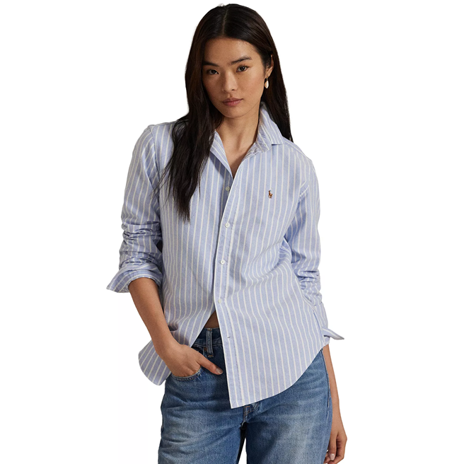码全！Polo Ralph Lauren 拉夫劳伦修身牛津纺条纹衬衫