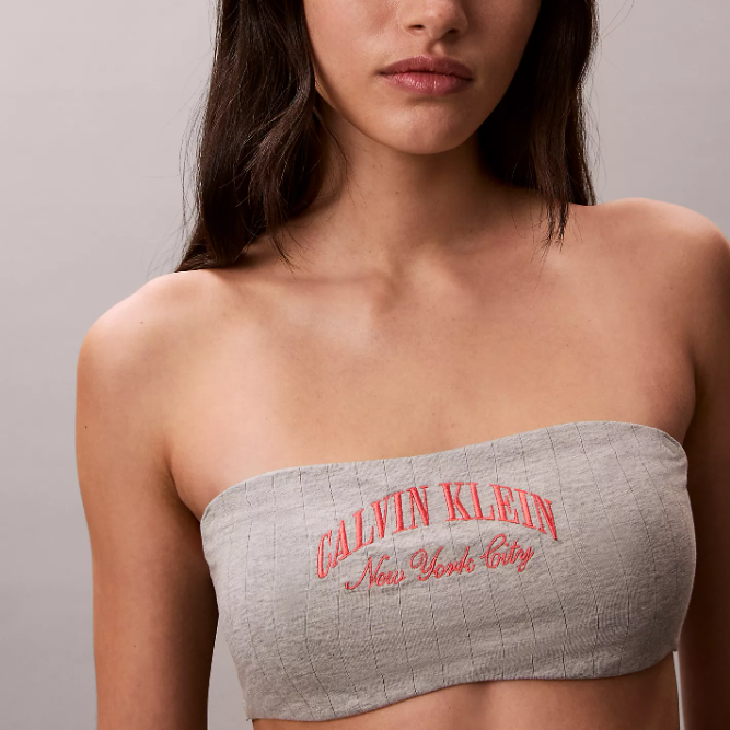 满$125享额外8折！Calvin Klein 复古徽标抹胸内衣