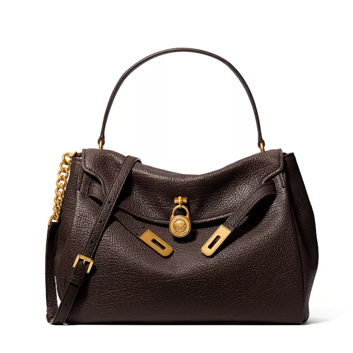 返$75礼卡！ Michael Kors Hamilton 大号手提包 #巧克力色