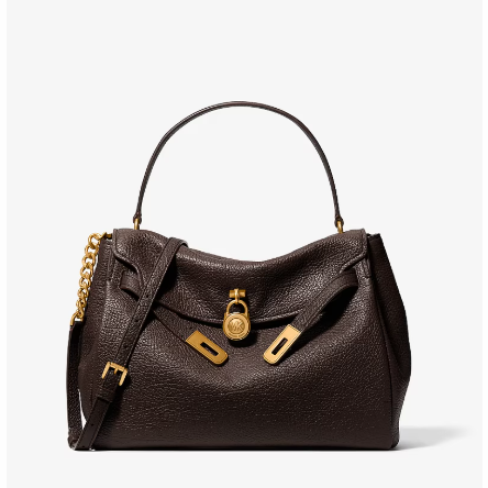 巧克力色补货！Michael Kors Hamilton 大号皮革斜挎包