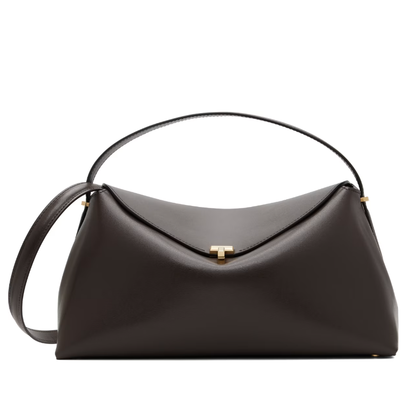 港站定价优势！TOTEME 棕色 T-Lock Leather 手提包