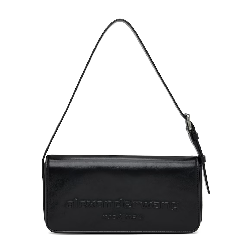 港站定价优势！ALEXANDER WANG 黑色 Punch Flap 单肩包