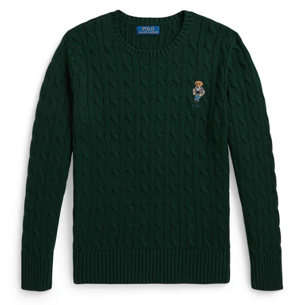 上新！Ralph Lauren 拉夫劳伦 Polo Bear 大童款绞花毛衣