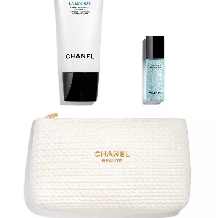 上新！Chanel 香奈儿山茶花洁面+精华水+化妆包