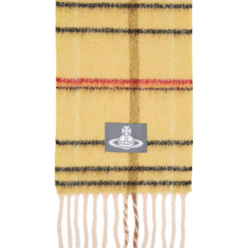 VIVIENNE WESTWOOD 黄色 Check Alpaca 围巾