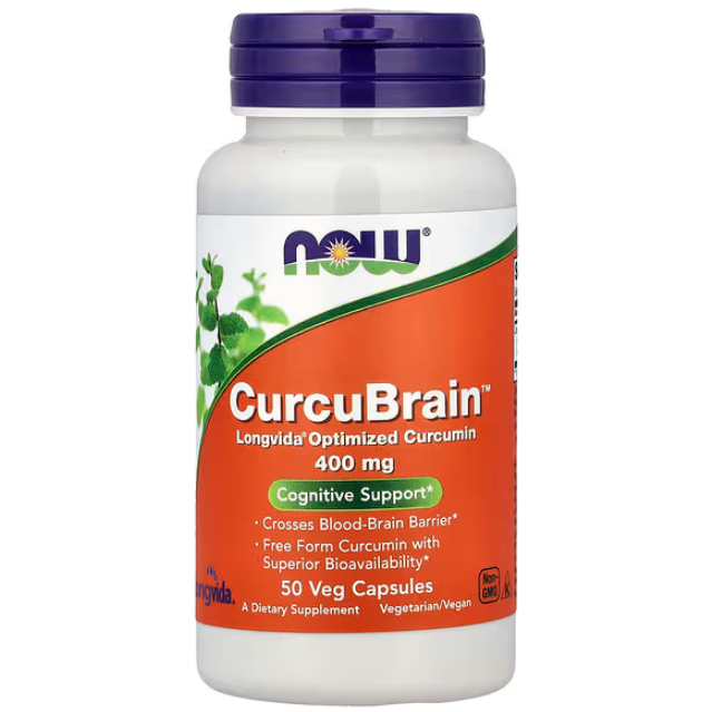 NOW Foods, CurcuBrain™，400 毫克，50 粒素食胶囊