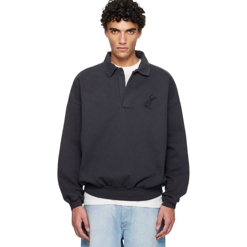 FEAR OF GOD ESSENTIALS 黑色 Holiday 系列 Embroidered Classic Polo 衫